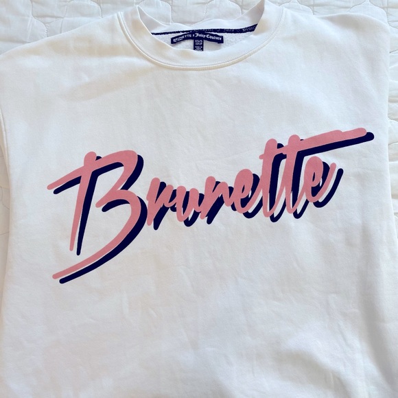 Brunette the Label x Juicy Couture crew neck sweater in white - Picture 2 of 2